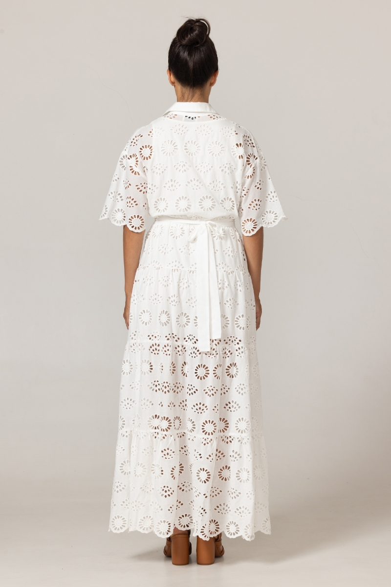 Robe Longue Gardenia - Broderie anglaise - 100% coton - Miss June Paris - 4