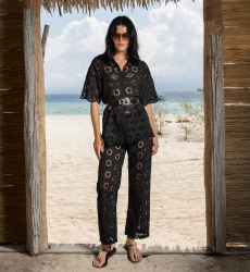 Pantalon Sorbet - Broderie anglaise - 100% coton - Miss June Paris - 6