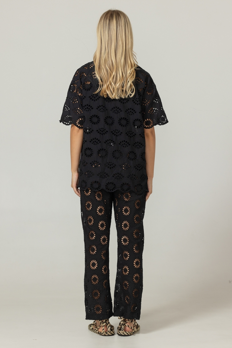 Pantalon Sorbet - Broderie anglaise - 100% coton - Miss June Paris - 9