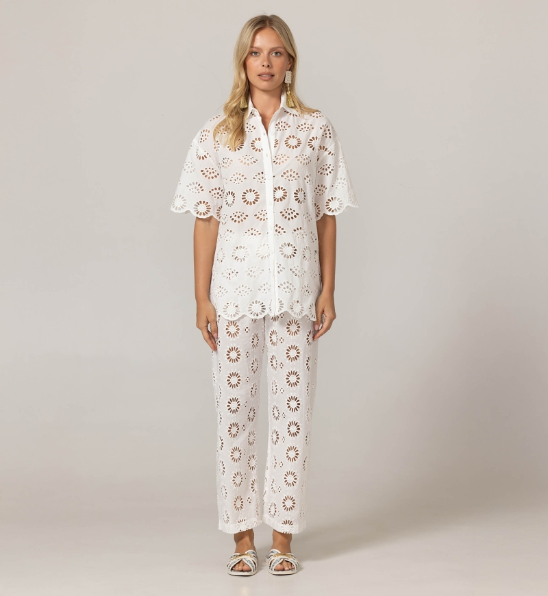 Pantalones Sorbet - Bordado Inglés - 100% Algodón - Miss June Paris - 3