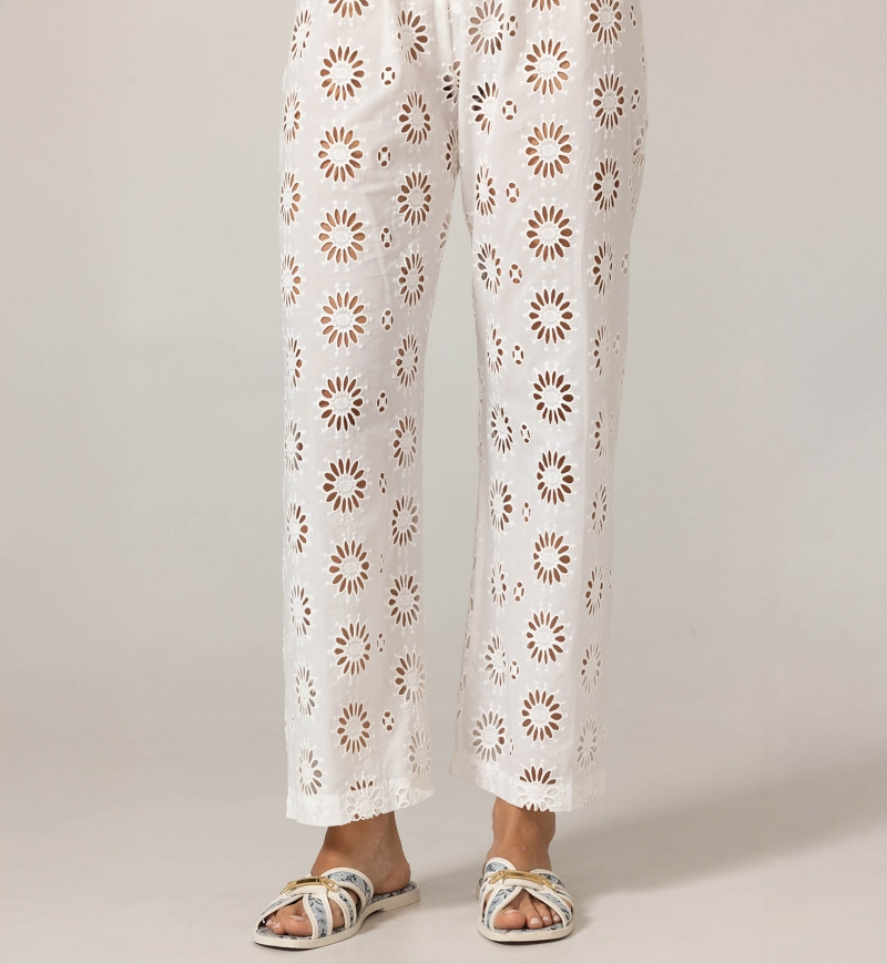 Pantalon Sorbet - Broderie anglaise - 100% coton - Miss June Paris - 5
