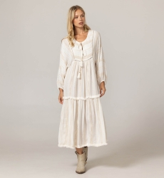 Vestido Largo Bree - Viscosa y Poliéster Metálico - Miss June Paris - 3