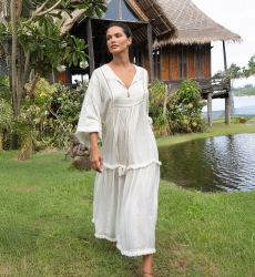 Vestido Largo Bree - Viscosa y Poliéster Metálico - Miss June Paris - 1