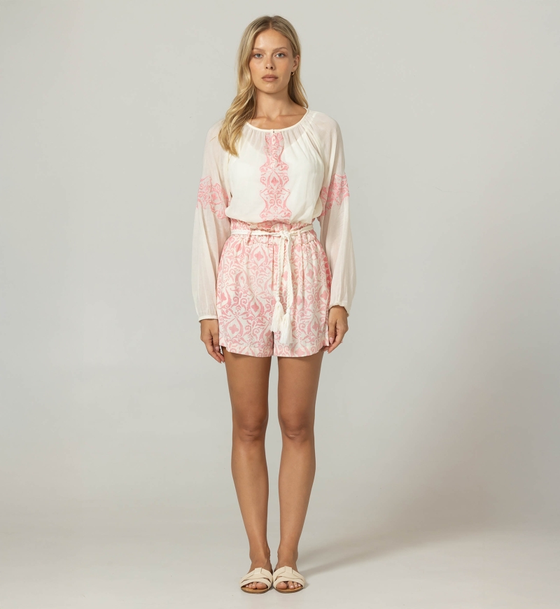 Blusa Indira - 100% Velo de Algodón con Encaje - Miss June Paris - 3