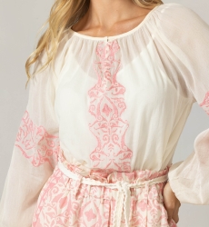 Blusa Indira - 100% Velo de Algodón con Encaje - Miss June Paris - 5