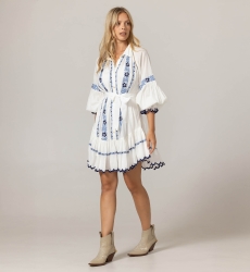 Vestido Corto Bellerose - 100% Velo de Algodón con Encaje - Miss June Paris - 3