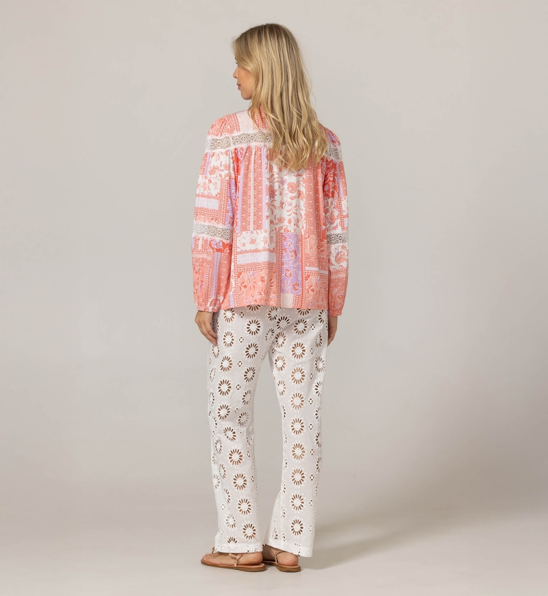 Gianna Shirt - Delicate floral patterns - 100% viscose - Miss June Paris - 4