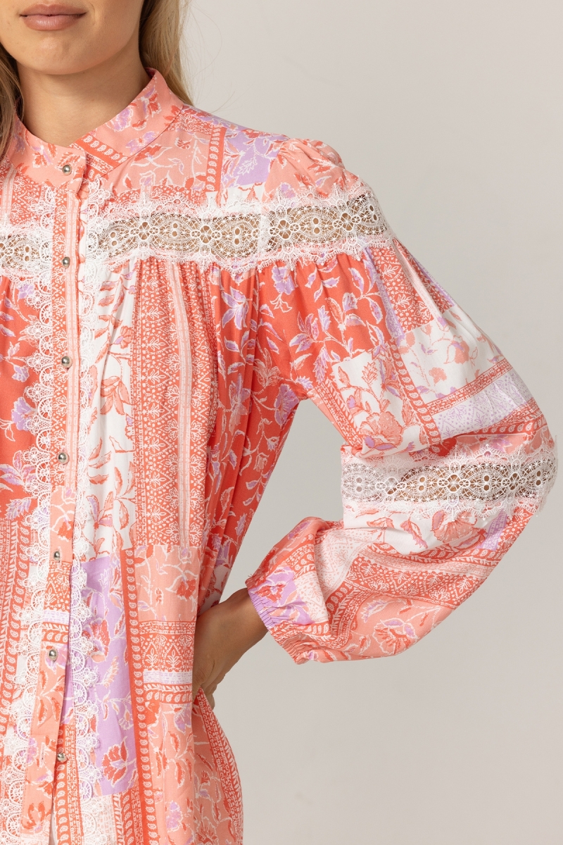 Chemise Gianna - Motifs floraux délicats - 100% viscose - Miss June Paris - 5