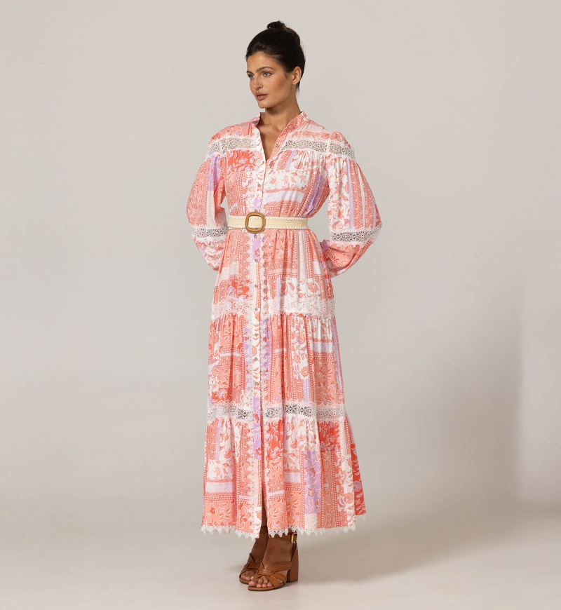 Robe longue Gwen - Motifs fleuris - 100% viscose - 3