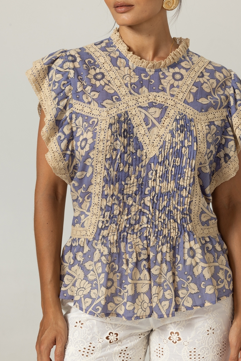 Blouse Kira - Motifs floraux - 100% voile de coton - Miss June Paris - 5