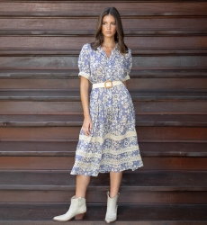 Long Dress Lana - Floral Patterns - 100% Cotton Voile - Miss June Paris - 1