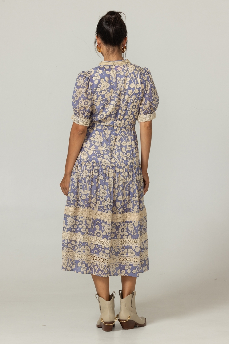 Robe longue Lana - Motifs floraux - 100% voile de coton - Miss June Paris - 4