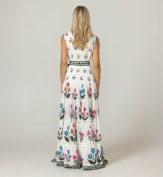 Vestido Largo Miri - 100% Velo de Algodón con Encaje - Miss June Paris - 4