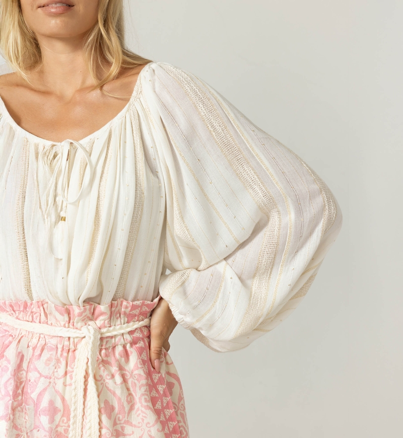 Blusa Azura - Viscosa y Poliéster Metálico - Miss June Paris - 5