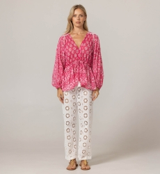 Bonia Blouse - 100% Cotton Voile with Lace - Miss June Paris - 3