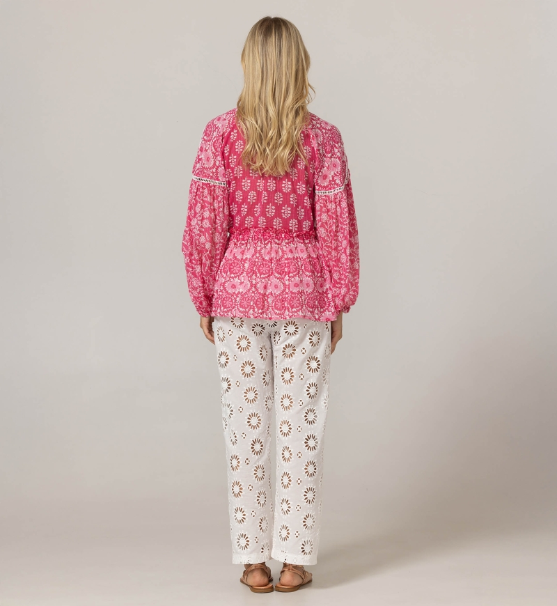 Blusa Bonia - 100% Velo de Algodón con Encaje - Miss June Paris - 4