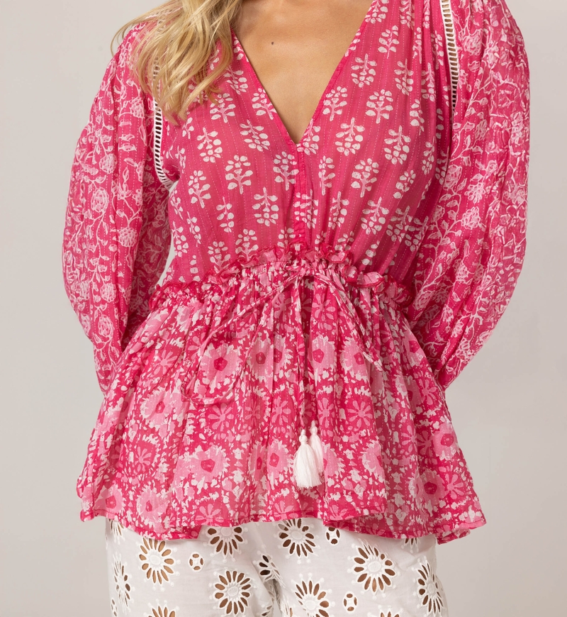 Blusa Bonia - 100% Velo de Algodón con Encaje - Miss June Paris - 5