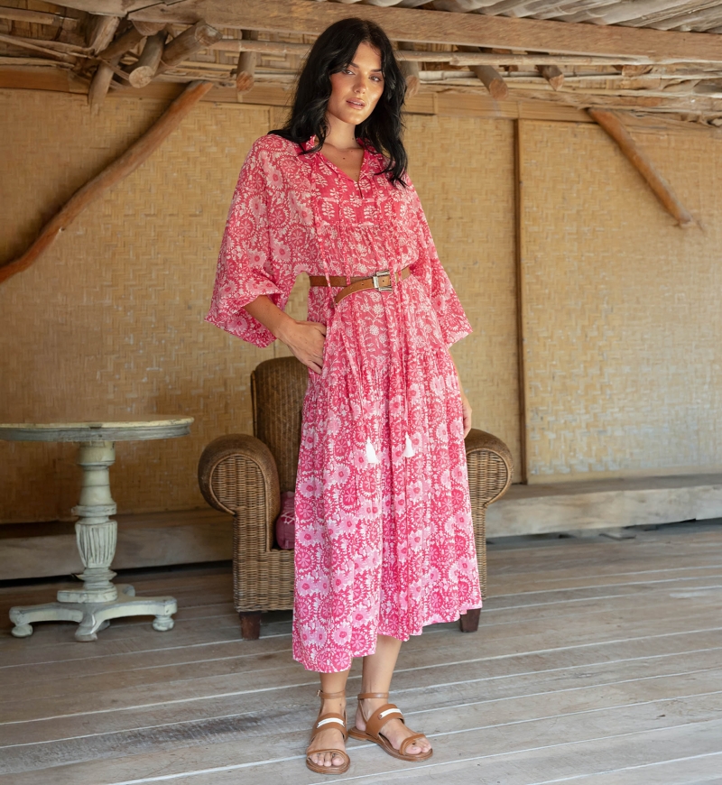 Felicity Long Dress - 100% Cotton Voile with Lace - Miss June Paris - 2