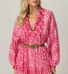 Felicity Long Dress - 100% Cotton Voile with Lace - Miss June Paris - 5