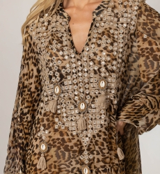 Kayla Short Kaftan -100% Georgette Rayon - Miss June Paris - 5