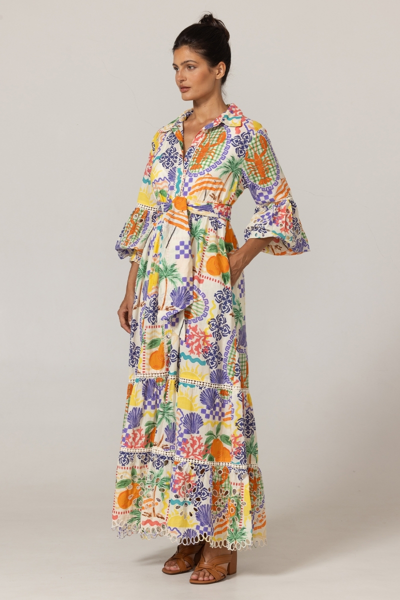 Robe Longue Lotus - 100%  coton - Miss June Paris - 3
