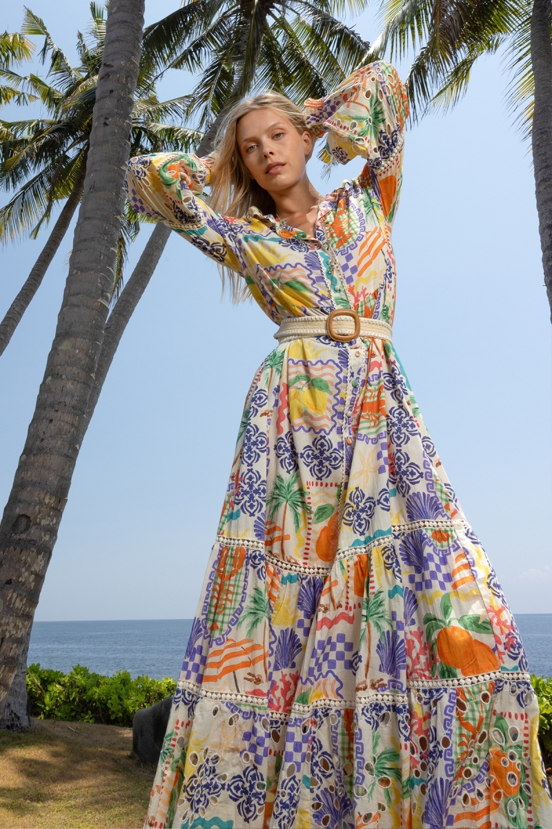 Robe Longue Lotus - 100% coton - Miss June Paris - 2