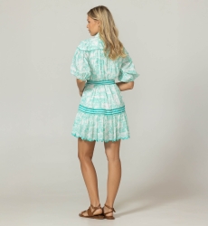 Elma Short Dress - 100% Cotton Voile with Lace - Miss June Paris - 4