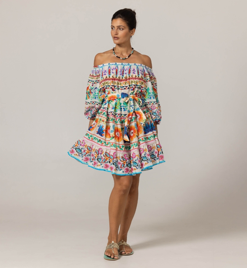 Robe Courte Dalia - 100% voile de coton - Miss June Paris - 3