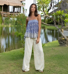 Débardeur Sunset - Crépon viscose brodé  - Miss June Paris - 7