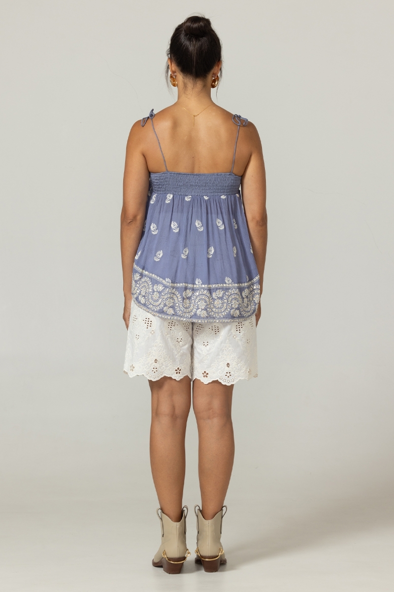 Débardeur Sunset - Crépon viscose brodé  - Miss June Paris - 9