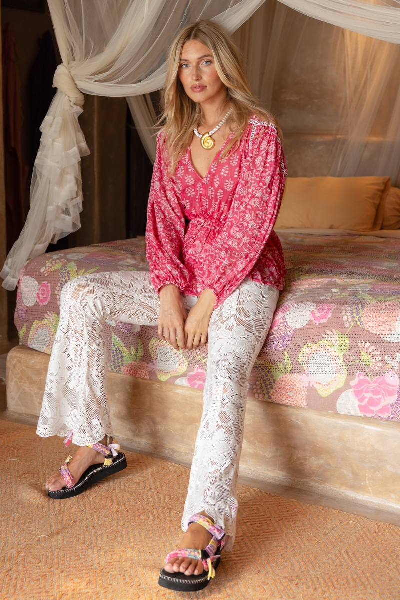 Pantalon Darling - en dentelle 100% viscose - Miss June Paris - 2