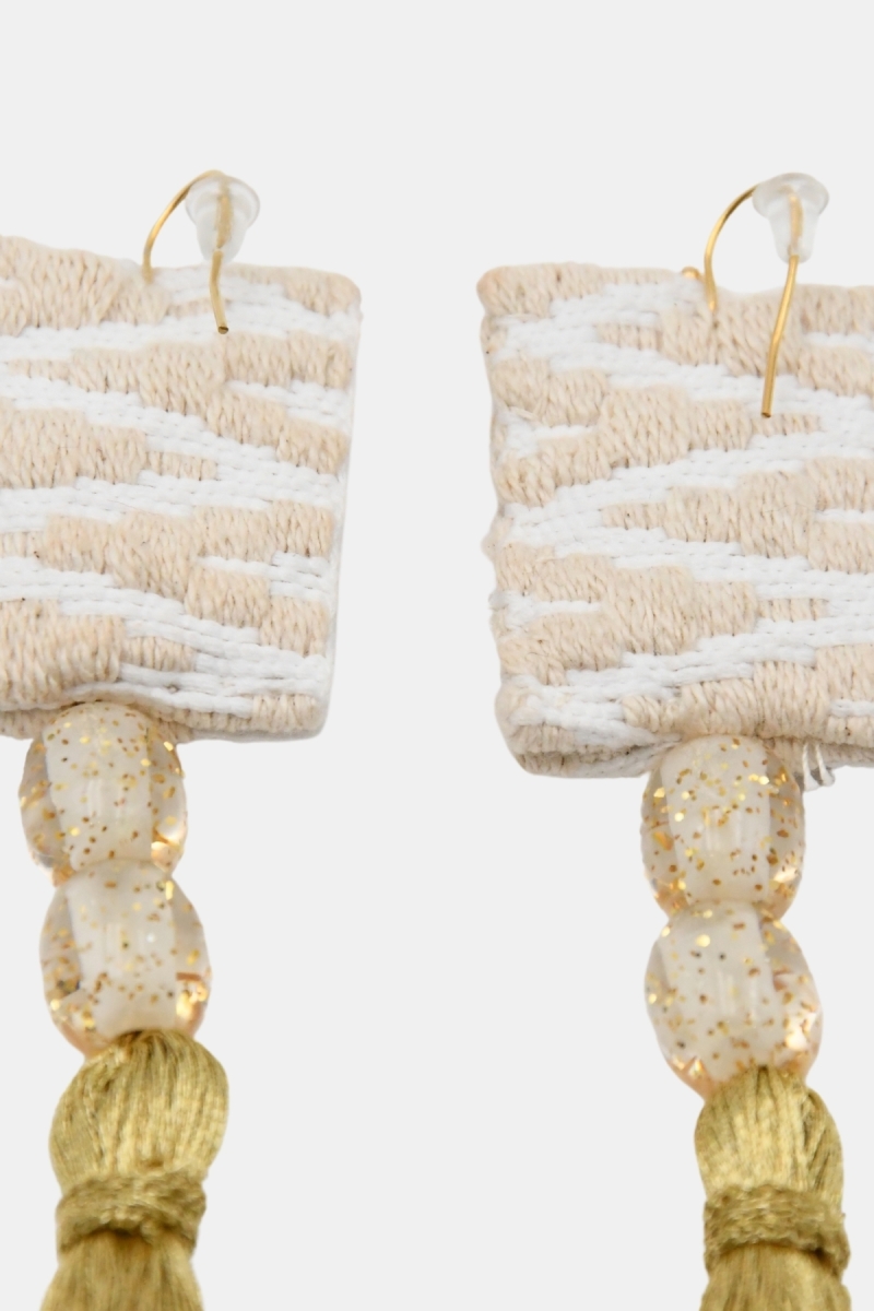 Boucles d'oreilles pendantes Rococo - blancs / dorés - bohème chic raffinés - Miss June Paris - 4