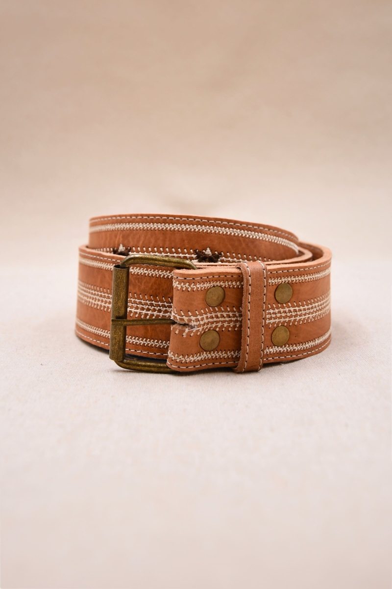 Ceinture en cuir marron Greta - Miss June Paris - 3