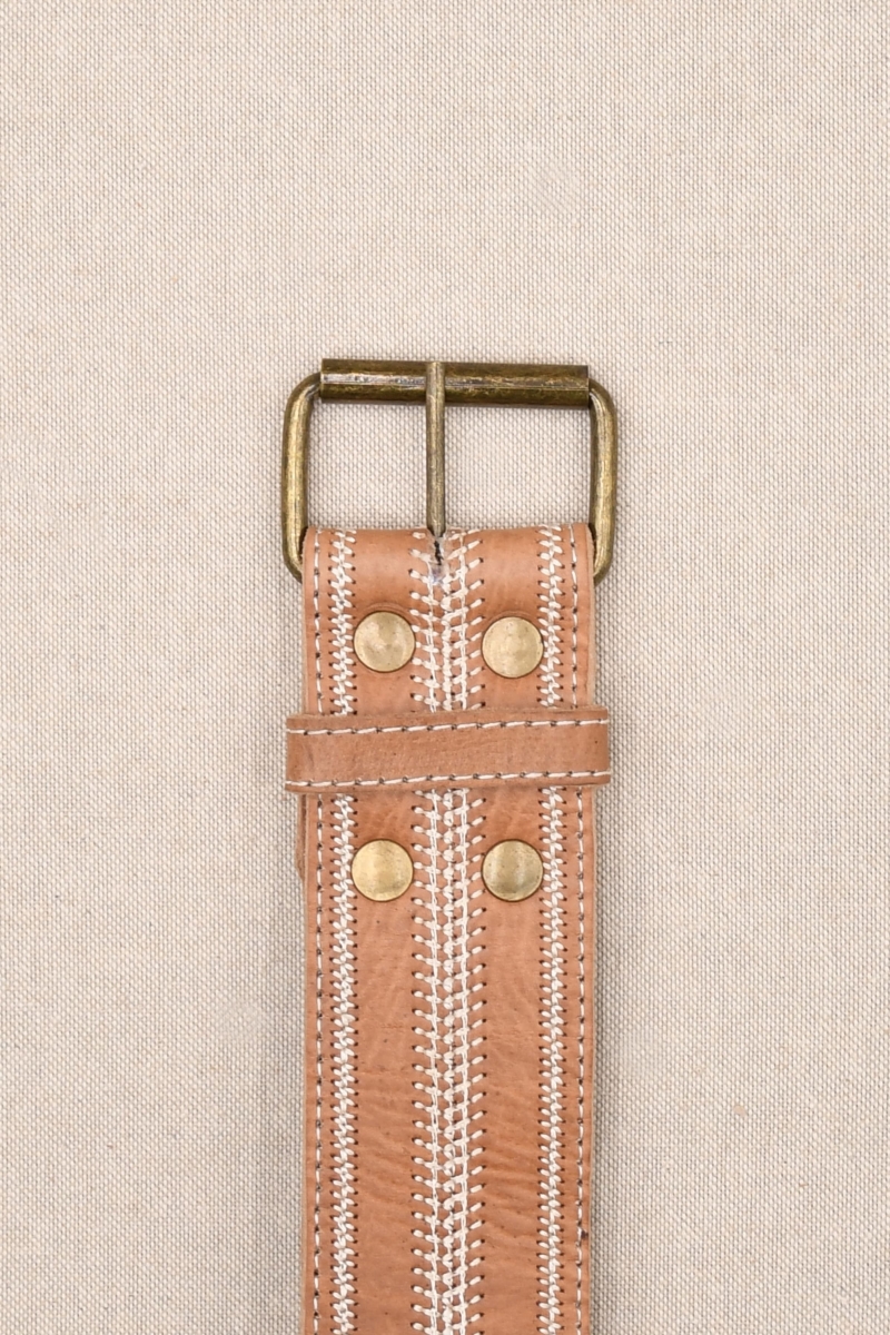 Ceinture en cuir marron Greta - Miss June Paris - 1