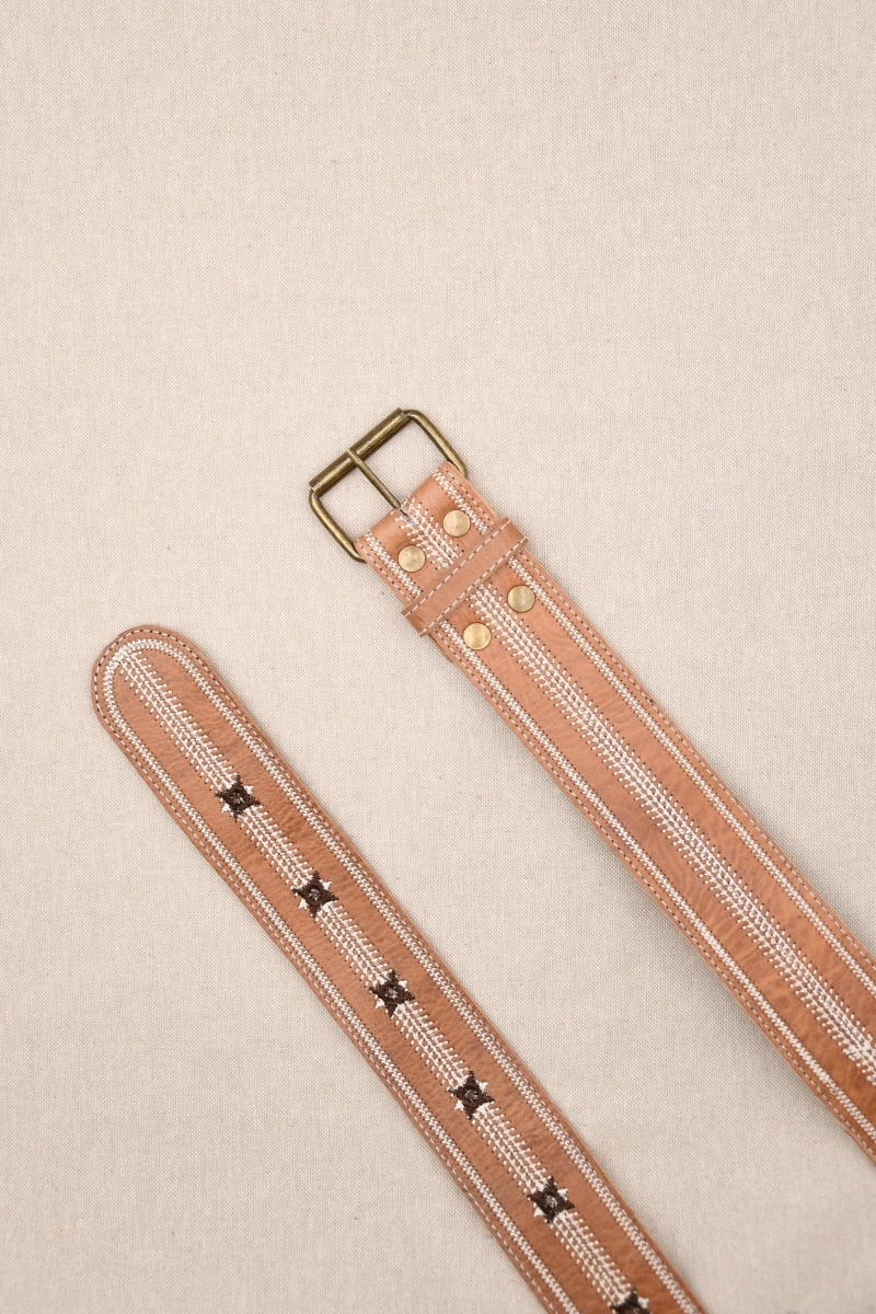 Ceinture en cuir marron Greta - Miss June Paris - 2