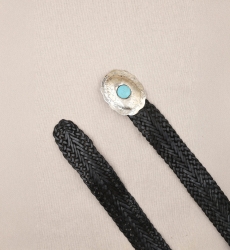 Ceinture cuir Noir avec boucle Argenté Janna - Miss June Paris - 2