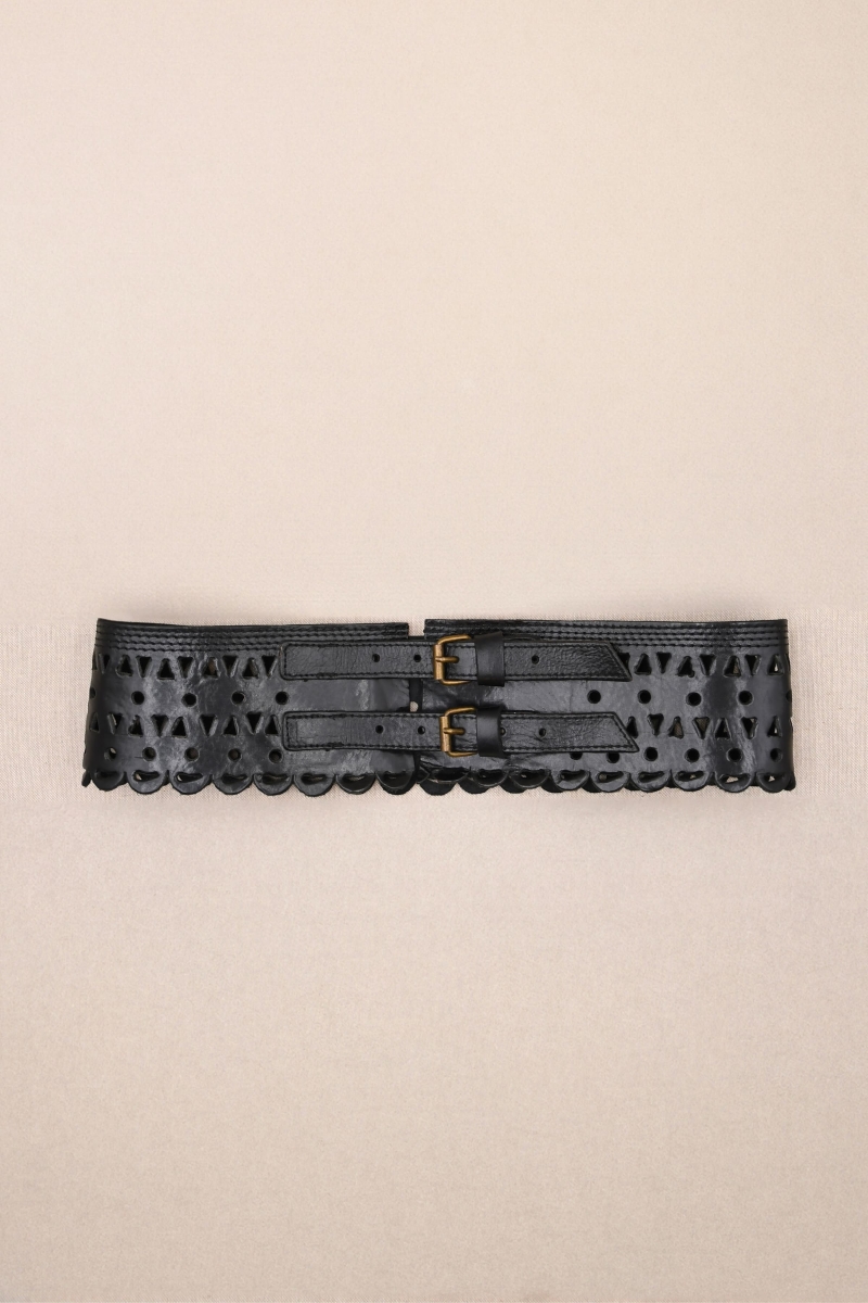 Joan Leather Belt – Black – Miss June Paris – 3