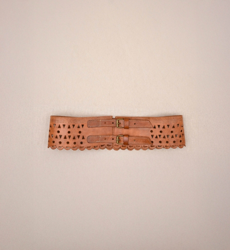 Cinturón de cuero Joan – Tan – Miss June Paris – 3