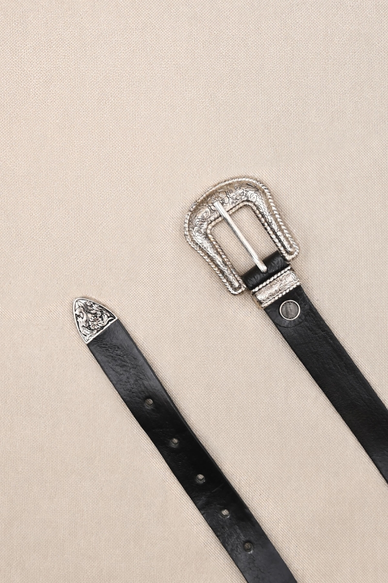 Cinturón de Cuero Riley Negro - Miss June Paris - 1