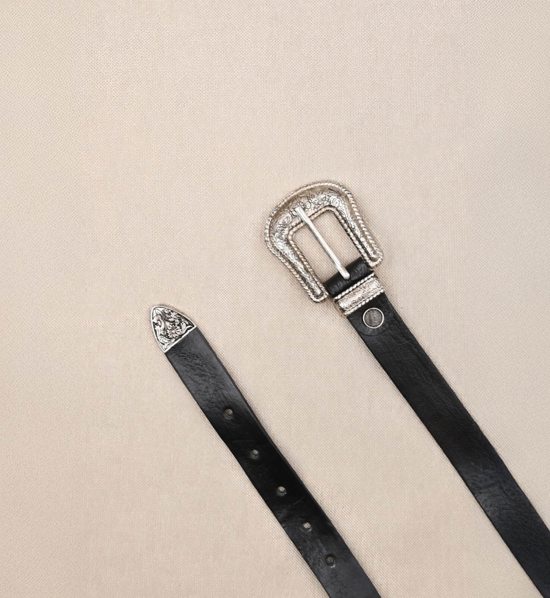 Ceinture Cuir Riley Noir - Miss June Paris - 1