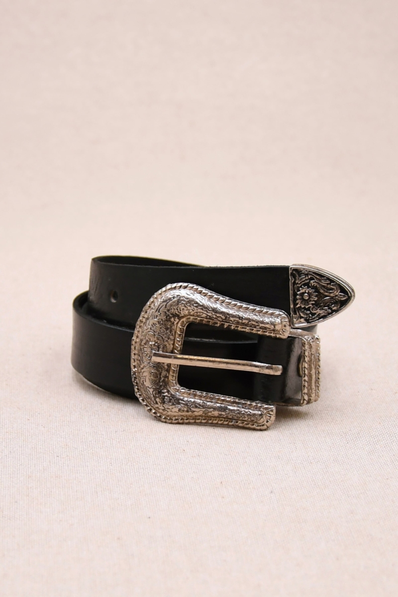 Riley Black Leather Belt - Miss June Paris - 3
