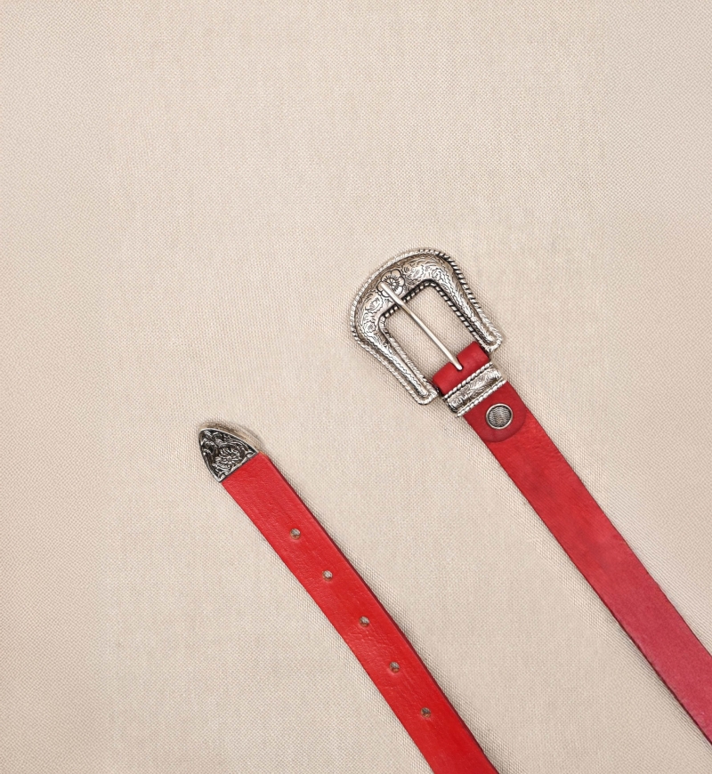 Cinturón de Cuero Riley Rojo - Miss June Paris - 2