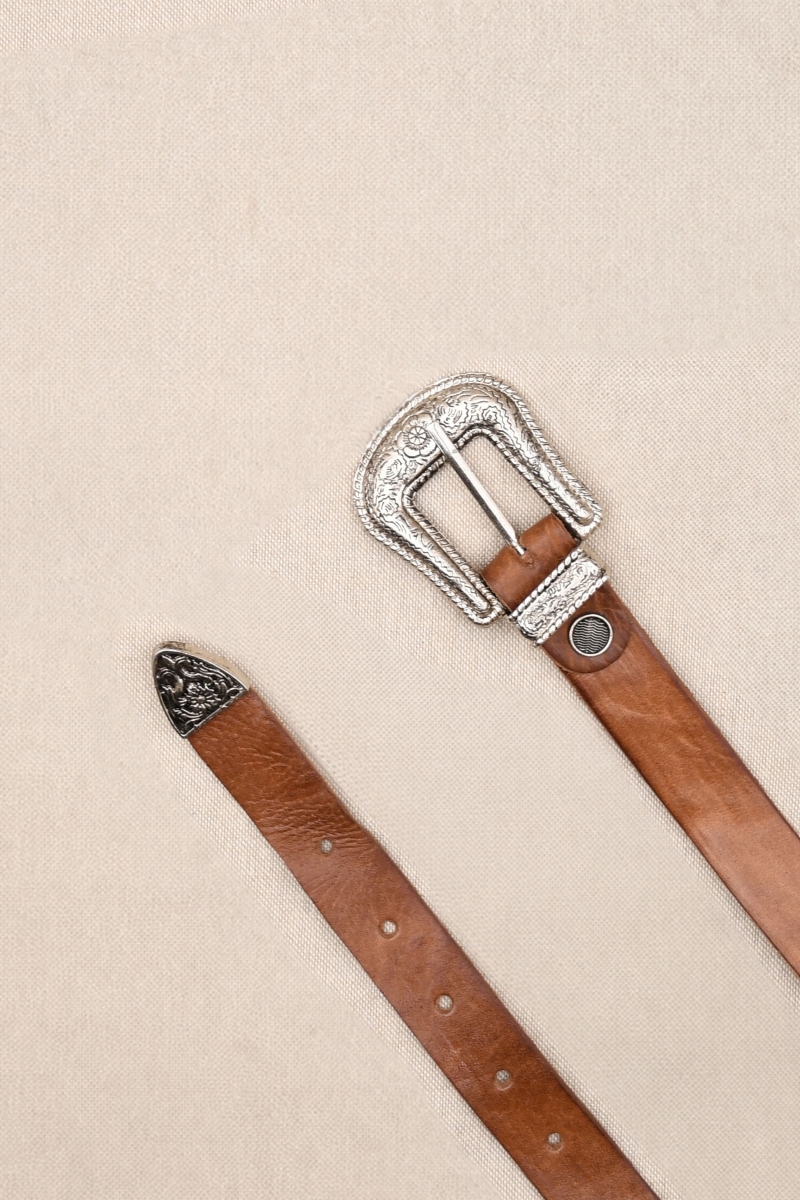 Ceinture Cuir Riley Marron - Miss June Paris - 1