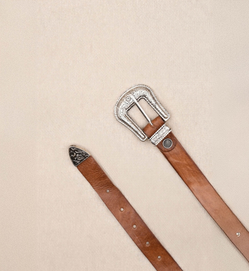 Cinturón de Cuero Riley Marrón - Miss June Paris - 1