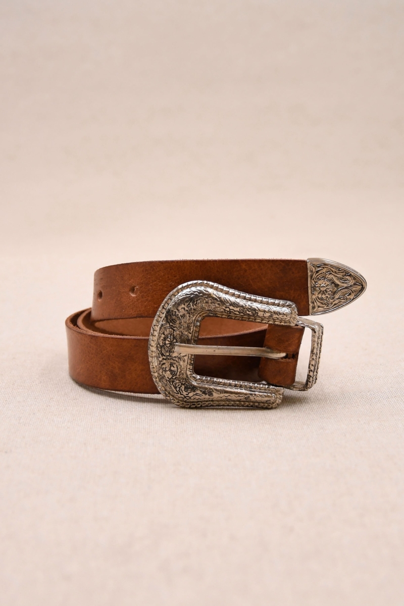 Riley Brown Leather Belt - Miss June Paris - 3