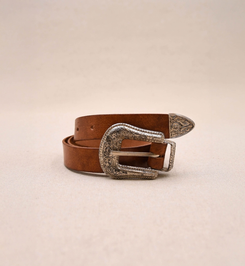 Cinturón de Cuero Riley Marrón - Miss June Paris - 3