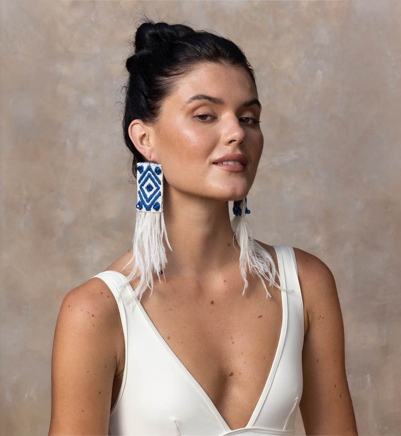 Miss June Paris — Boucles d'oreilles pendantes Flamingo