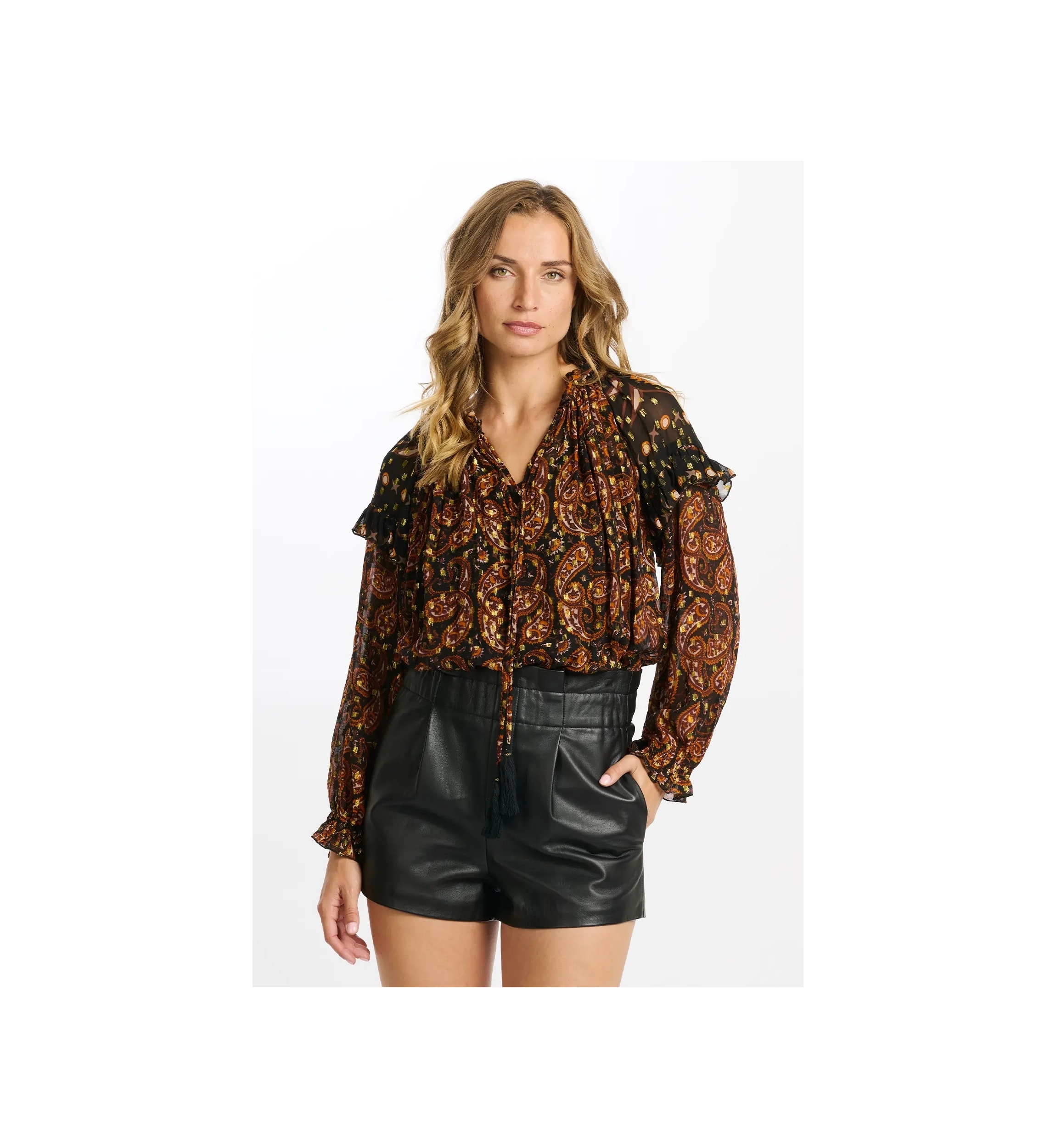 Blouse Regina - motif paisley - tissu fluide - Miss June Paris