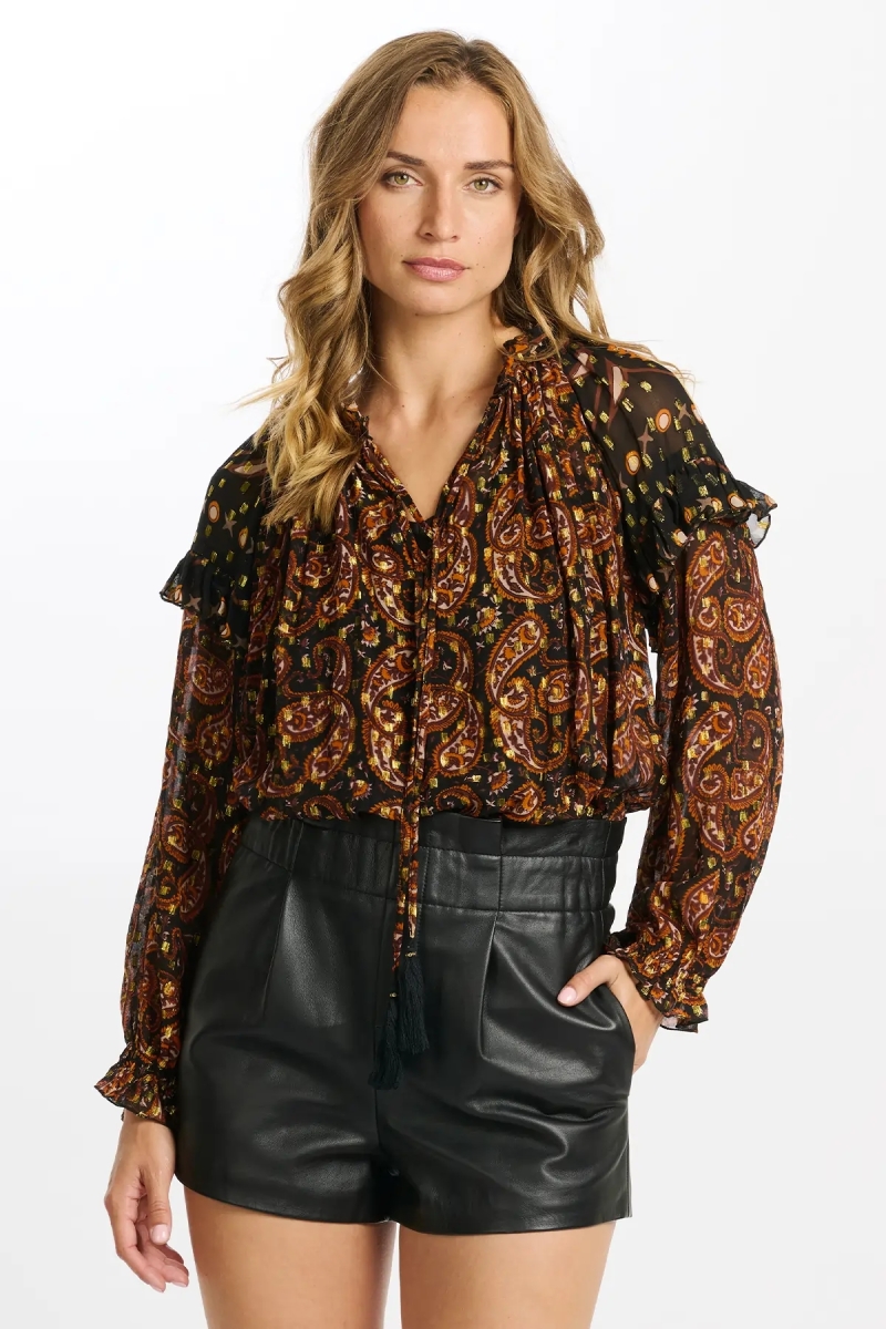 Blusa Regina - estampado cachemir - tela fluida - Miss June Paris