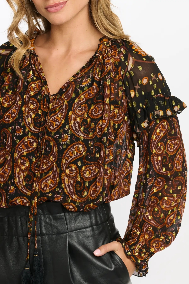Blouse Regina - motif paisley - tissu fluide - Miss June Paris